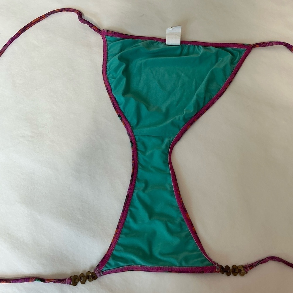 Sofia by Vix Vibrant Purple and Teal Bikini Waist Ties Bottom - Picture 5 of 10